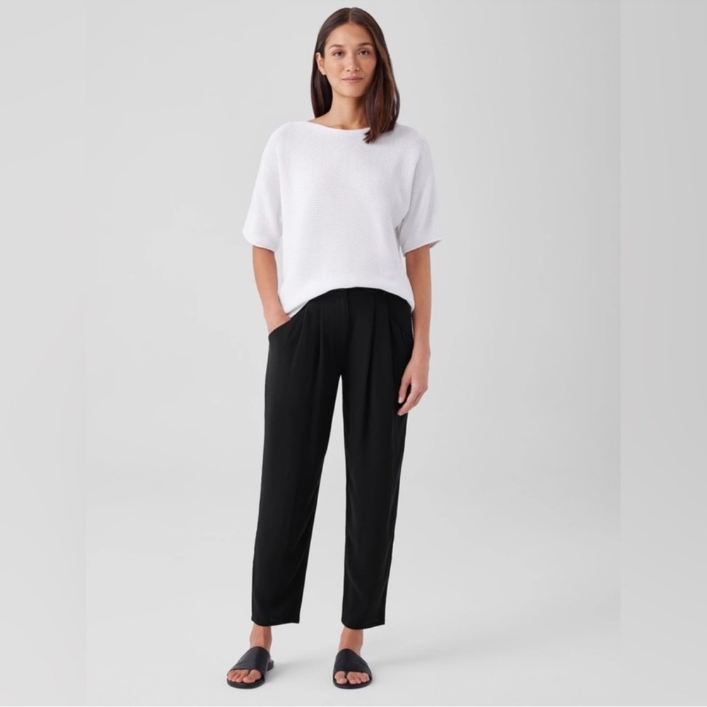 Eileen Fisher 100% Silk Georgette Crepe Carrot Pant